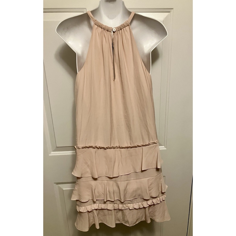 Ramy Brook NY Peach Chiffon Sleeveless Occasion Dress Size Small Women’s - Picture 5 of 7